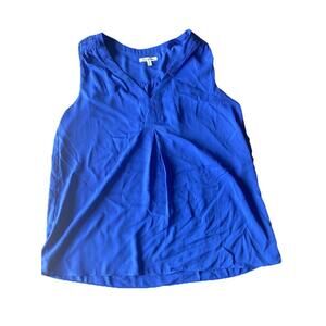 Emma And Olivia V Neck Blue Blouse